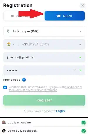 Lucky Star register