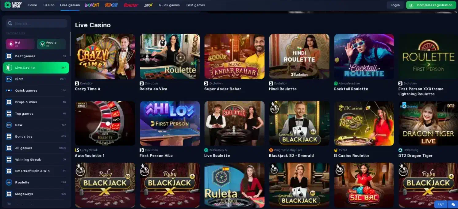 Lucky Star live casino